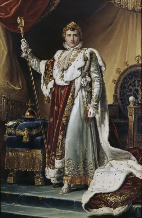 Framed Print : Portrait of Emperor Napoleon I Bonaparte (1769-1821) in his Coronation Robes, ca 1804. Artist: Gerard, Francois Pascal Simon (1770-1837) Framed Print : Portrait of Emperor Napoleon I Bonaparte (1769-1821) in his Coronation Robes, ca 1804. Artist: Gerard, Francois Pascal Simon (1770-1837)
