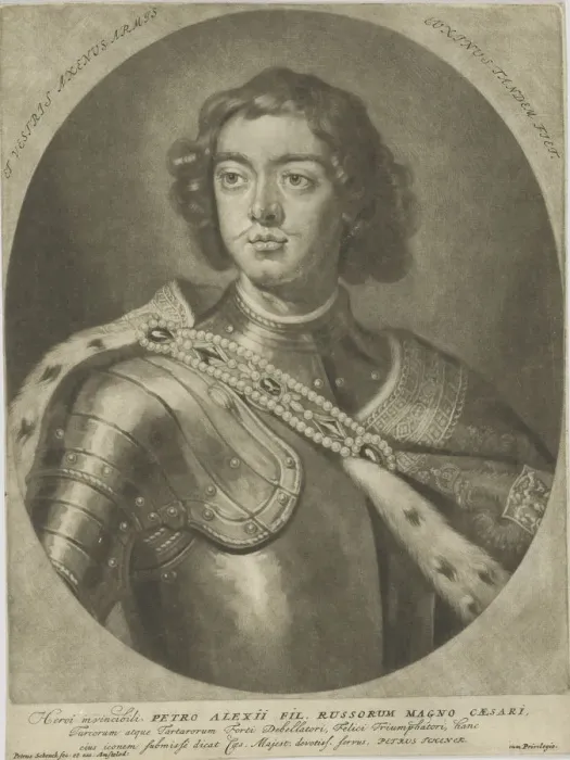 Framed Print : Portrait of Emperor Peter I the Great (1672-1725), um 1700. Creator: Schenk, Peter (Petrus) Framed Print : Portrait of Emperor Peter I the Great (1672-1725), um 1700. Creator: Schenk, Peter (Petrus)