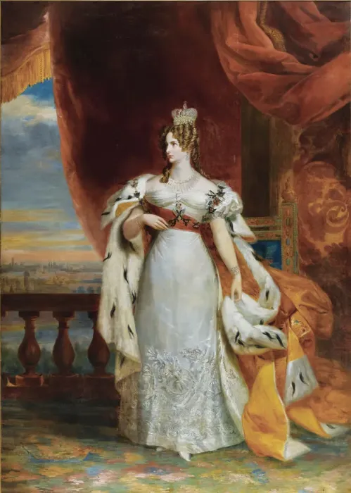 Framed Print : Portrait of Empress Alexandra Fyodorovna (Charlotte of Prussia), Emperors Nicholas I. wife (1798-18 Artist: Dawe, George (1781-1829) Framed Print : Portrait of Empress Alexandra Fyodorovna (Charlotte of Prussia), Emperors Nicholas I. wife (1798-18 Artist: Dawe, George (1781-1829)
