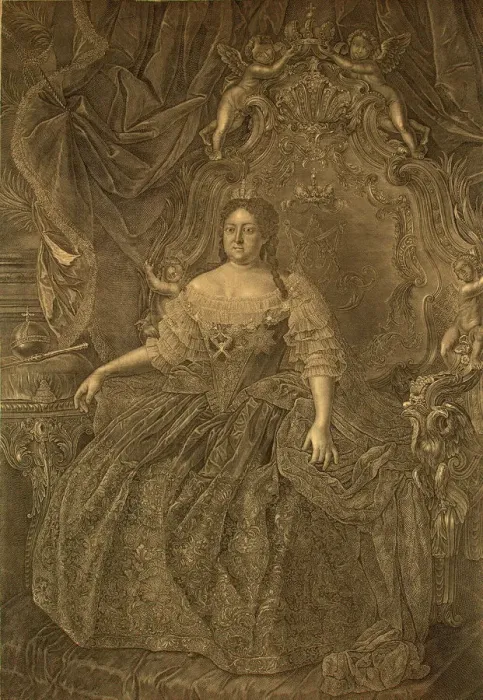 Framed Print : Portrait of Empress Anna Ioannovna (1693-1740), 1740s. Artist: Wortmann, Christian Albrecht (1680-1760) Framed Print : Portrait of Empress Anna Ioannovna (1693-1740), 1740s. Artist: Wortmann, Christian Albrecht (1680-1760)