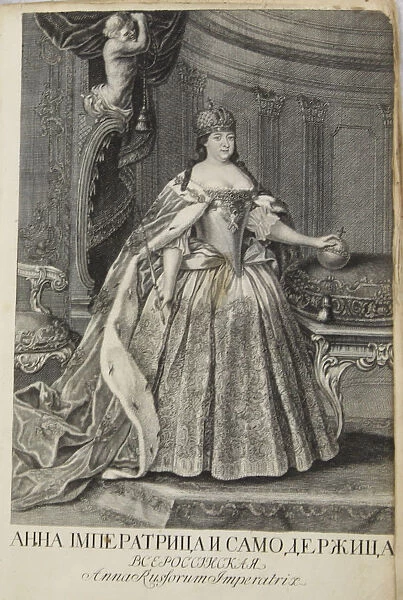 Portrait of Empress Anna Ioannovna (1693-1740), 1730. Artist: Anonymous