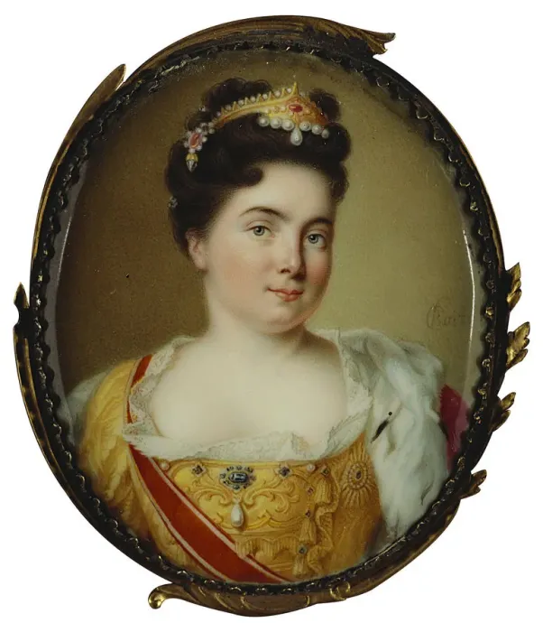Framed Print : Portrait of Empress Catherine I. (1684-1727), 1717. Creator: Boit, Charles (1662-1727) Framed Print : Portrait of Empress Catherine I. (1684-1727), 1717. Creator: Boit, Charles (1662-1727)