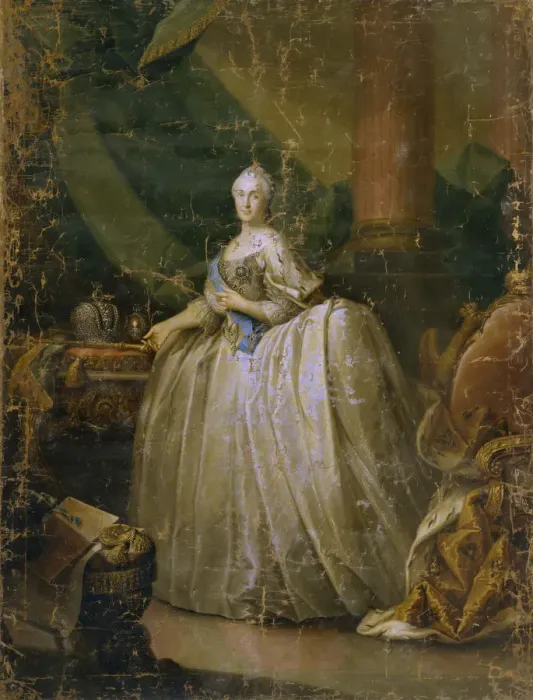 Framed Print : Portrait of Empress Catherine II (1729-1796), 1765. Artist: Buchholz, Heinrich (1735-1780) Framed Print : Portrait of Empress Catherine II (1729-1796), 1765. Artist: Buchholz, Heinrich (1735-1780)