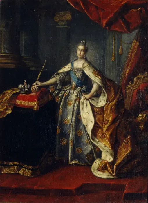 Framed Print : Portrait of Empress Catherine II (1729-1796), 1762. Artist: Antropov, Alexei Petrovich (1716-1795)