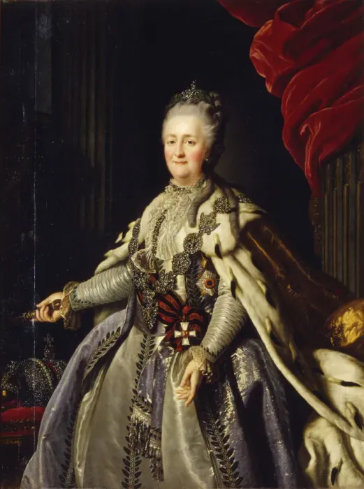 Framed Print : Portrait of Empress Catherine II (1729-1796). Artist: Anonymous Framed Print : Portrait of Empress Catherine II (1729-1796). Artist: Anonymous