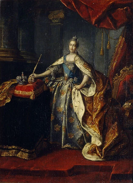 Portrait of Empress Catherine II (1729-1796), 1762. Artist: Antropov, Alexei Petrovich (1716-1795)
