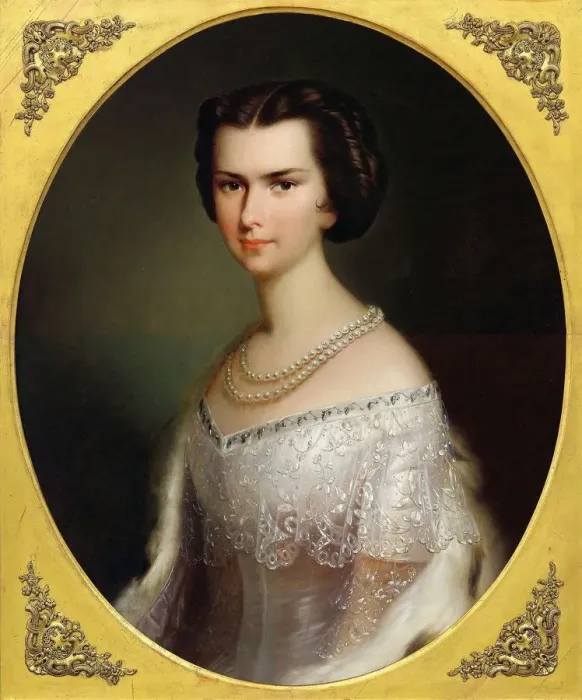 Framed Print : Portrait of Empress Elisabeth of Austria. Creator: Einsle, Anton (1801-1871) Framed Print : Portrait of Empress Elisabeth of Austria. Creator: Einsle, Anton (1801-1871)