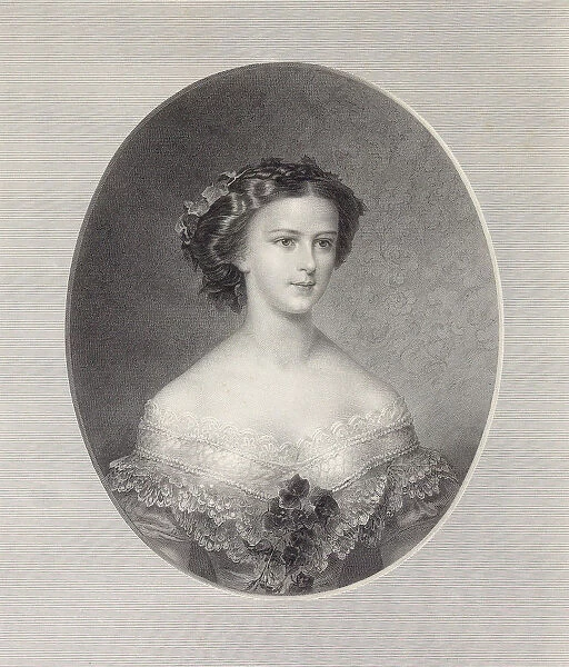 Portrait of Empress Elisabeth of Austria, ca 1855. Creator: Stober, Franz Xaver (1795-1858)
