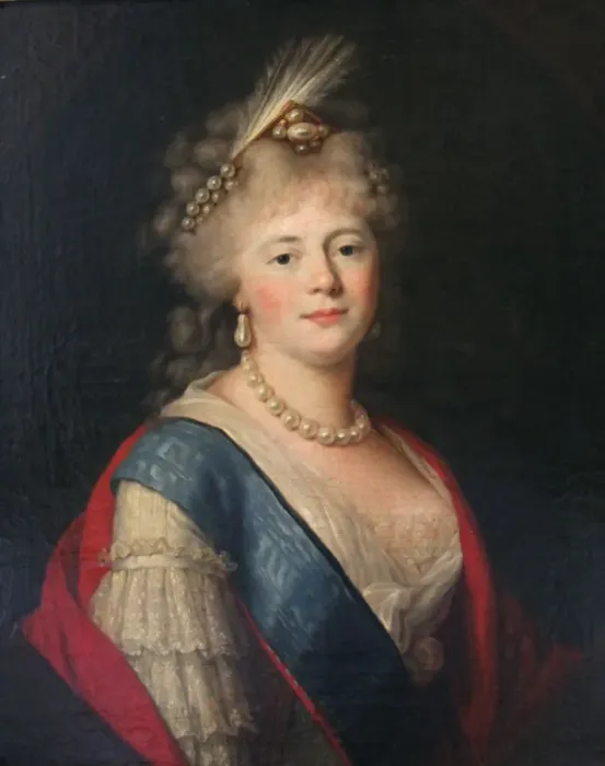 Framed Print : Portrait of Empress Maria Feodorovna, late 18th century Framed Print : Portrait of Empress Maria Feodorovna, late 18th century