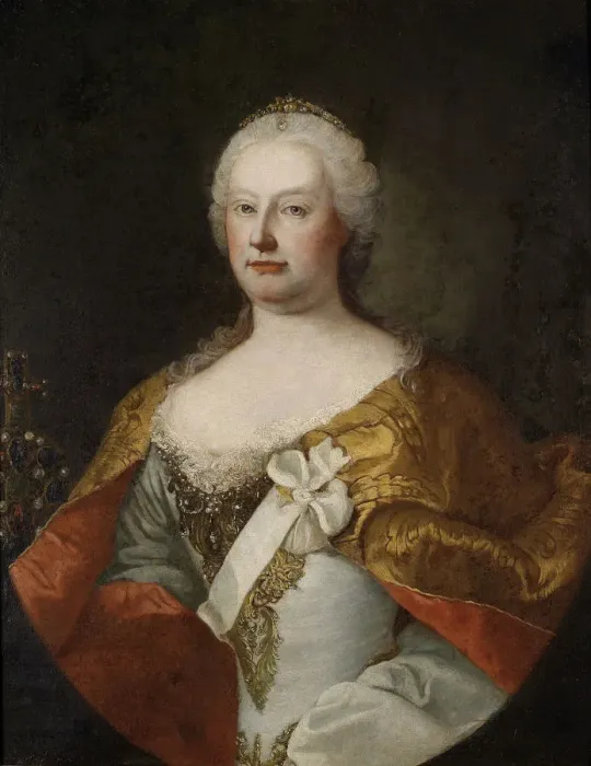 Framed Print : Portrait of Empress Maria Theresia of Austria (1717-1780), 1750s. Artist: Meytens, Martin van, the Younger (1695-1770) Framed Print : Portrait of Empress Maria Theresia of Austria (1717-1780), 1750s. Artist: Meytens, Martin van, the Younger (1695-1770)
