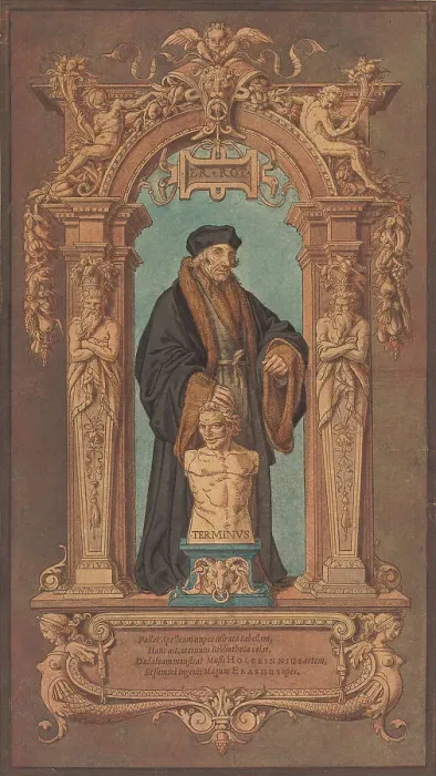 Framed Print : Portrait of Erasmus of Rotterdam (1467-1536) in his Cell, ca 1538. Creator: Holbein, Hans, the Younger (1497-1543) Framed Print : Portrait of Erasmus of Rotterdam (1467-1536) in his Cell, ca 1538. Creator: Holbein, Hans, the Younger (1497-1543)