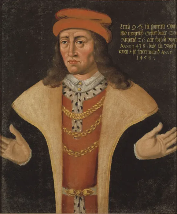 Framed Print : Portrait of Eric of Pomerania (1382-1459), King of Denmark, Norway and Sweden Framed Print : Portrait of Eric of Pomerania (1382-1459), King of Denmark, Norway and Sweden