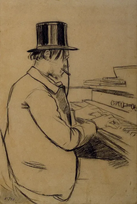 Framed Print : Portrait of Erik Satie (1866-1925), Playing the Harmonium. Artist: Rusinol, Santiago (1861-1931) Framed Print : Portrait of Erik Satie (1866-1925), Playing the Harmonium. Artist: Rusinol, Santiago (1861-1931)