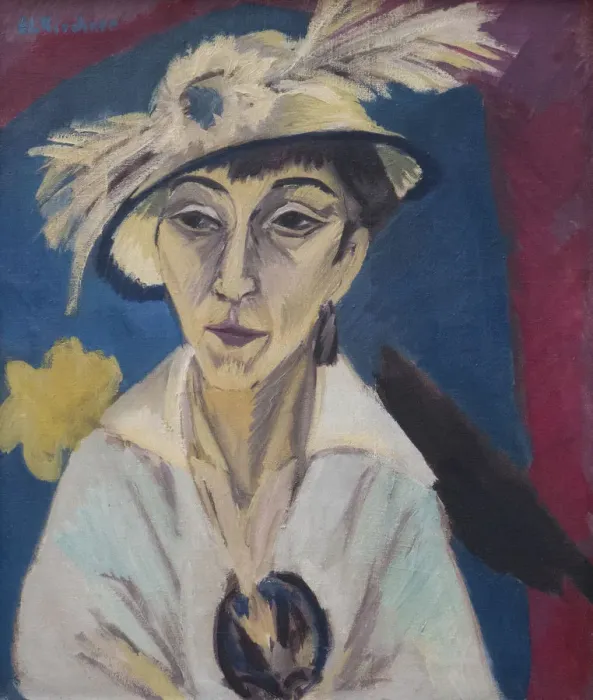Framed Print : Portrait of Erna Schilling (Lady with Hat), 1913 Framed Print : Portrait of Erna Schilling (Lady with Hat), 1913
