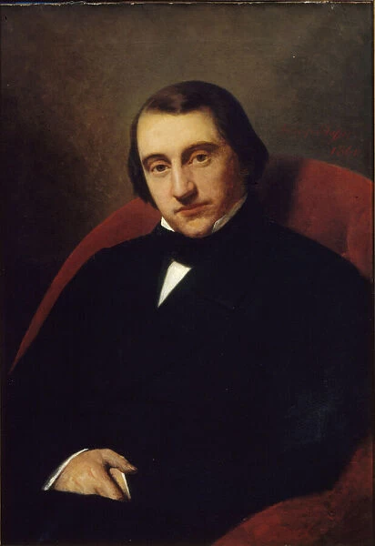 Portrait of Ernest Renan (1823-1892), 1860. Creator: Scheffer, Henry (1798-1862)