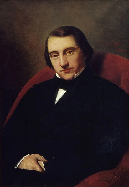 Portrait of Ernest Renan, 1860. Creator: Henry Scheffer