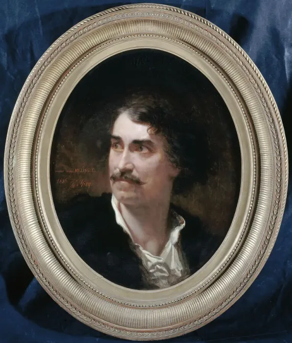 Framed Print : Portrait of Étienne Mélingue (1808-1875), actor and sculptor, 1856. Creator: Adolphe Yvon Framed Print : Portrait of Étienne Mélingue (1808-1875), actor and sculptor, 1856. Creator: Adolphe Yvon