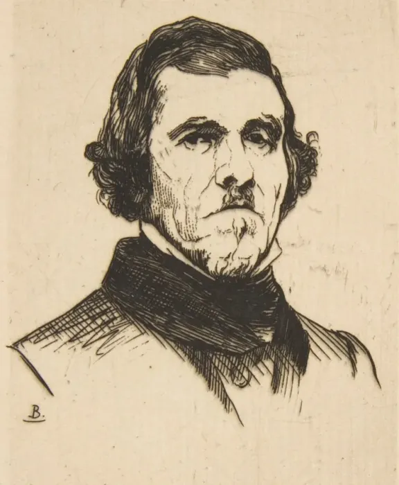 Framed Print : Portrait of Eugene Delacroix, 1863. Creator: Felix Bracquemond Framed Print : Portrait of Eugene Delacroix, 1863. Creator: Felix Bracquemond