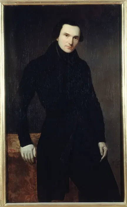 Framed Print : Portrait of Eugène Renduel (1798-1874), editor, 1836. Creator: Auguste de Chatillon Framed Print : Portrait of Eugène Renduel (1798-1874), editor, 1836. Creator: Auguste de Chatillon