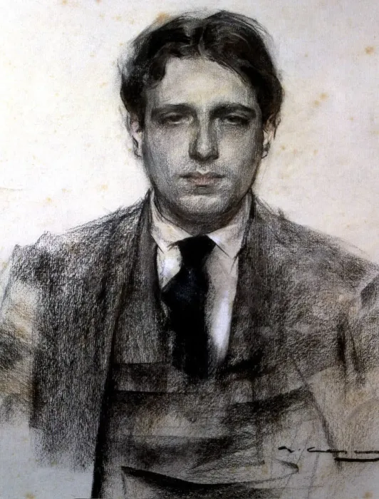 Framed Print : Portrait of Eugeni d Ors i Rovira (1882-1954), Spanish essayist, charcoal drawing by Ramon Casas Framed Print : Portrait of Eugeni d Ors i Rovira (1882-1954), Spanish essayist, charcoal drawing by Ramon Casas