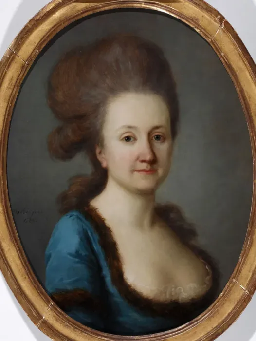 Framed Print : Portrait of Euphrosine Katharina von Bock, geb. von Stackelberg (1752-1821), 1780. Artist: Darbes, Joseph Friedrich August (1747-1810) Framed Print : Portrait of Euphrosine Katharina von Bock, geb. von Stackelberg (1752-1821), 1780. Artist: Darbes, Joseph Friedrich August (1747-1810)