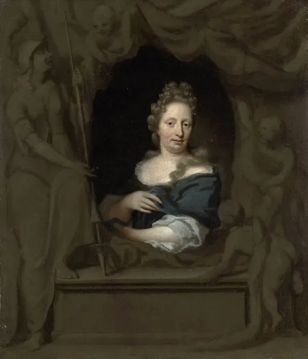 Framed Print : Portrait of Eva Visscher, Wife of Michiel van Musscher, 1685. Creator: Michiel van Musscher Framed Print : Portrait of Eva Visscher, Wife of Michiel van Musscher, 1685. Creator: Michiel van Musscher