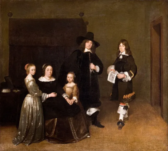 Framed Print : Portrait of a Family, 1656. Artist: Ter Borch, Gerard, the Younger (1617-1681) Framed Print : Portrait of a Family, 1656. Artist: Ter Borch, Gerard, the Younger (1617-1681)