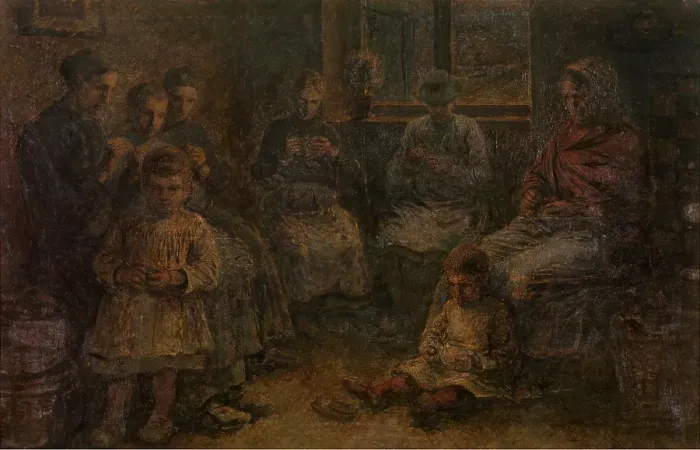 Framed Print : Portrait of a Family, c1870-1920. Creator: Xavier Mellery Framed Print : Portrait of a Family, c1870-1920. Creator: Xavier Mellery