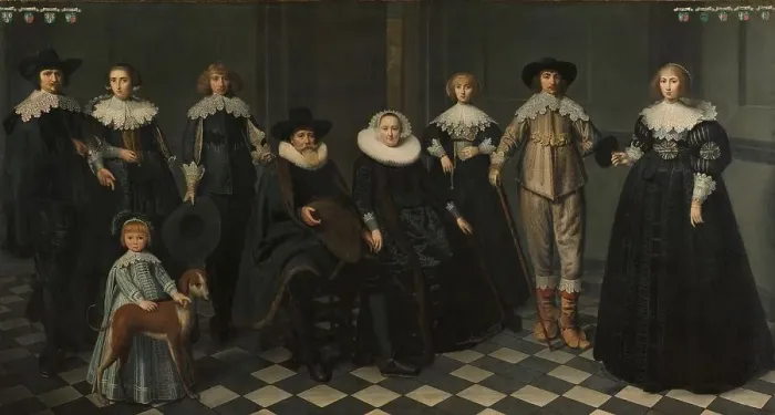 Framed Print : Portrait of the Family of Dirck Bas Jacobsz, Burgomaster of Amsterdam, 1634-1635. Creator: Dirck Dircksz. Santvoort Framed Print : Portrait of the Family of Dirck Bas Jacobsz, Burgomaster of Amsterdam, 1634-1635. Creator: Dirck Dircksz. Santvoort