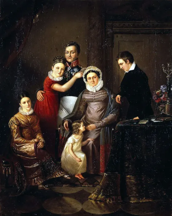 Framed Print : Portrait of the Family of Prince Nikolay Repnin-Volkonsky, 1820s. Artist: Anonymous Framed Print : Portrait of the Family of Prince Nikolay Repnin-Volkonsky, 1820s. Artist: Anonymous