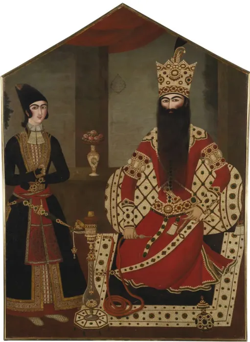 Framed Print : Portrait of Fath Ali Shah Standing (1797-1834), ca 1820. Artist: Mihr Ali (active 1795-1830) Framed Print : Portrait of Fath Ali Shah Standing (1797-1834), ca 1820. Artist: Mihr Ali (active 1795-1830)