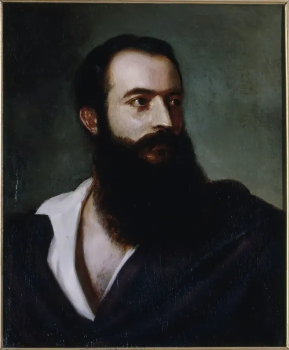 Framed Print : Portrait of Felice Orsini (1819-1858), terrorist, c1858. Creator: Louis Buchheister Framed Print : Portrait of Felice Orsini (1819-1858), terrorist, c1858. Creator: Louis Buchheister