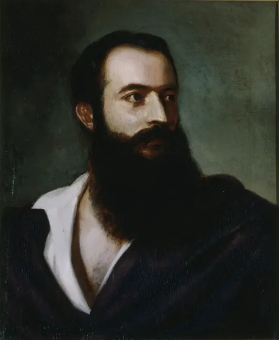 Framed Print : Portrait of Felice Orsini (1819-1858), c. 1858. Creator: Buchheister, Louis (1820-1881) Framed Print : Portrait of Felice Orsini (1819-1858), c. 1858. Creator: Buchheister, Louis (1820-1881)