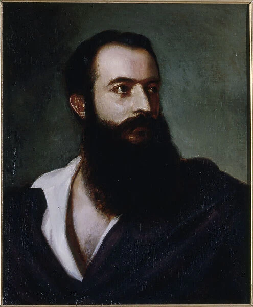 Portrait of Felice Orsini (1819-1858), terrorist, c1858. Creator: Louis Buchheister
