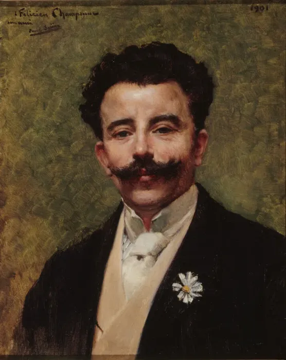 Framed Print : Portrait of Felicien Champsaur (1859-1934), 1901. Creator: Sain Framed Print : Portrait of Felicien Champsaur (1859-1934), 1901. Creator: Sain
