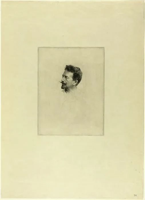 Framed Print : Portrait of Félicien Rops, c. 1895. Creator: Adrien Lambert Jean de Witte Framed Print : Portrait of Félicien Rops, c. 1895. Creator: Adrien Lambert Jean de Witte