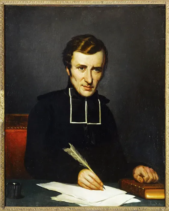 Framed Print : Portrait of Félicité Robert de Lamennais (1782-1854), writer and philosopher, after 1827. Creator: Paulin Jean Baptiste Guerin Framed Print : Portrait of Félicité Robert de Lamennais (1782-1854), writer and philosopher, after 1827. Creator: Paulin Jean Baptiste Guerin