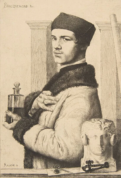 Portrait of Felix Bracquemond in 1852, 1878. Creator: Paul Adolphe Rajon
