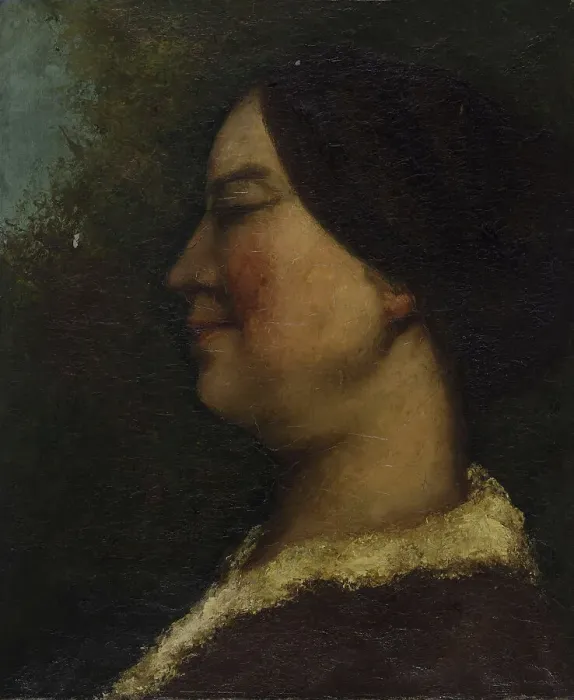 Framed Print : Portrait de femme, c.1855. Creator: Gustave Courbet Framed Print : Portrait de femme, c.1855. Creator: Gustave Courbet