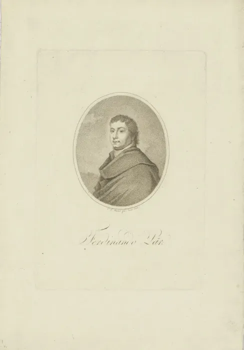 Framed Print : Portrait of Ferdinando Paer (1771-1839), 1802. Creator: Riedel, Carl Traugott (1769-c Framed Print : Portrait of Ferdinando Paer (1771-1839), 1802. Creator: Riedel, Carl Traugott (1769-c