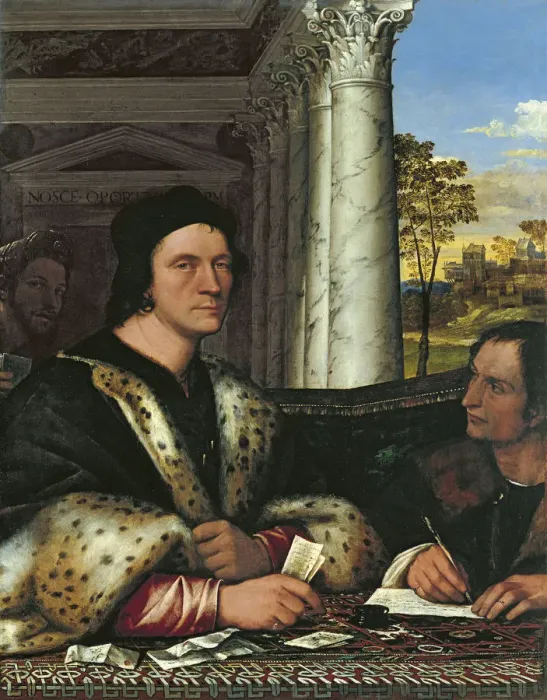 Framed Print : Portrait of Ferry Carondelet (1473-1528), with his Secretary. Artist: Piombo, Sebastiano, del (1485-1547) Framed Print : Portrait of Ferry Carondelet (1473-1528), with his Secretary. Artist: Piombo, Sebastiano, del (1485-1547)