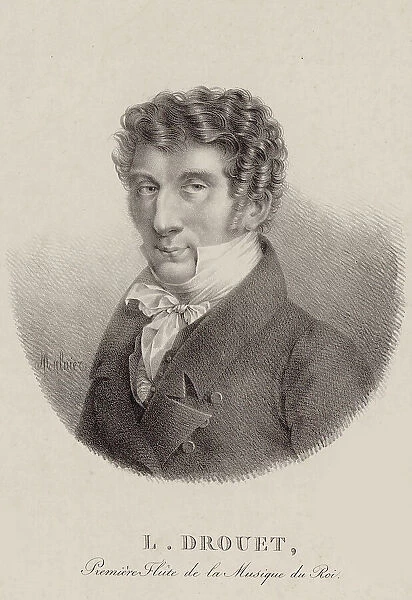 Portrait of the flautist and composer Louis Drouet (1792-1873), 1820. Creator: Mulnier, Nelson (active ca 1820)