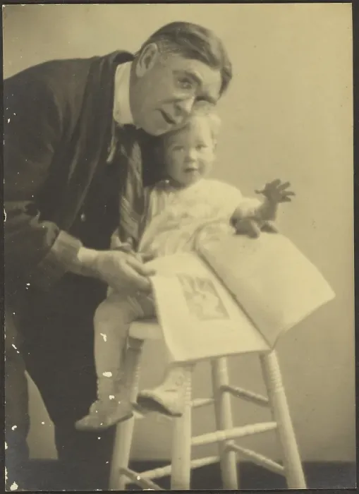 Framed Print : Portrait of Fleckenstein and Grandchild, 1907-1943. Creator: Louis Fleckenstein Framed Print : Portrait of Fleckenstein and Grandchild, 1907-1943. Creator: Louis Fleckenstein