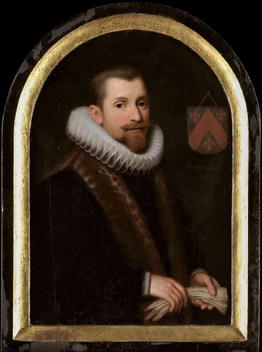 Framed Print : Portrait of Floris Gerritsz van Schoterbosch (c.1562-1618), c.1620. Creator: Jan Verspronck Framed Print : Portrait of Floris Gerritsz van Schoterbosch (c.1562-1618), c.1620. Creator: Jan Verspronck