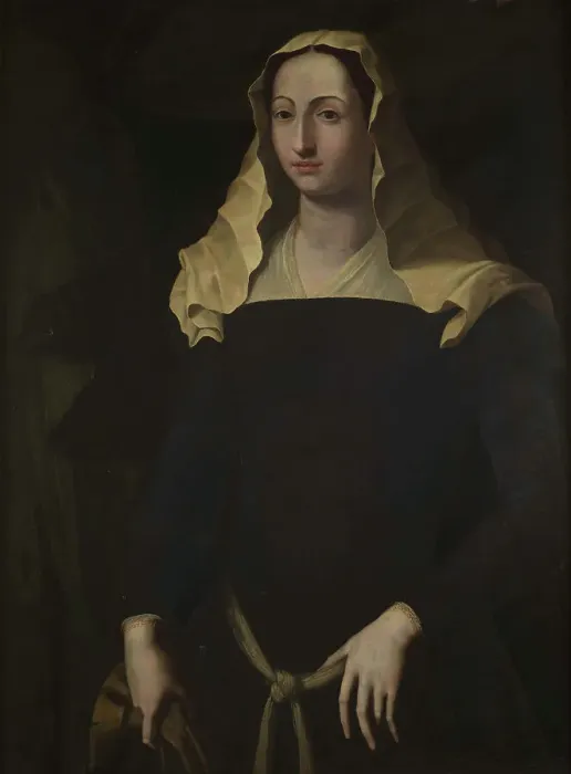Framed Print : Portrait of Francesca di Bosio Sforza di Santa Fiora (1522-1548), Second half of the16th cen.. Creator: Del Conte; Jacopino (1513-1598) Framed Print : Portrait of Francesca di Bosio Sforza di Santa Fiora (1522-1548), Second half of the16th cen.. Creator: Del Conte; Jacopino (1513-1598)
