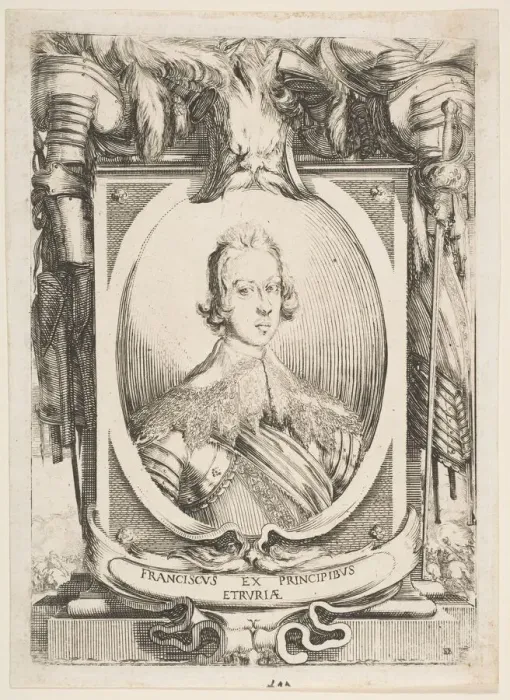 Framed Print : Portrait of Francesco de Medici, 1634. Creator: Stefano della Bella Framed Print : Portrait of Francesco de Medici, 1634. Creator: Stefano della Bella