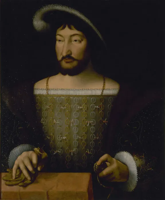 Framed Print : Portrait of Francis I (1494-1547), King of France, Duke of Brittany, Count of Provence, c.1535. Creator: Cleve, Joos van (ca. 1485-1540)