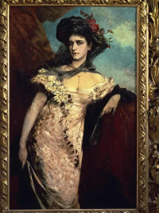 Framed Print : Portrait of Francisca Charlemont, 1878 by Hans Makart Framed Print : Portrait of Francisca Charlemont, 1878 by Hans Makart