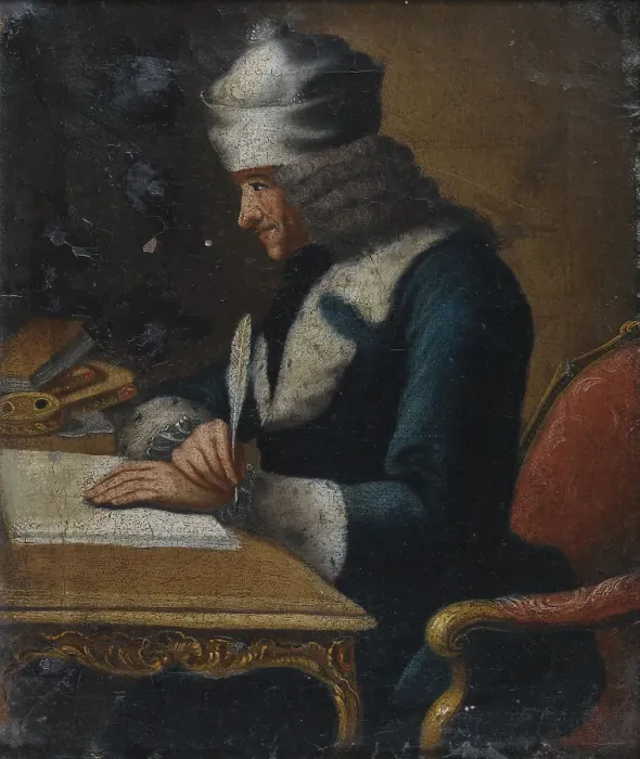 Framed Print : Portrait of Francois Marie Arouet de Voltaire (1694-1778). Artist: Huber, Jean (1721-1786) Framed Print : Portrait of Francois Marie Arouet de Voltaire (1694-1778). Artist: Huber, Jean (1721-1786)