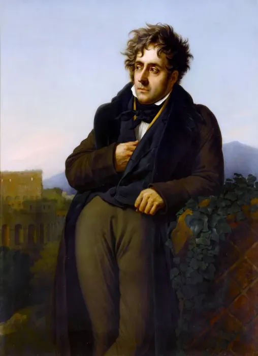 Framed Print : Portrait of Francois-Rene, vicomte de Chateaubriand (1768-1848). Artist: Girodet de Roucy Trioson, Anne Louis (1767-1824) Framed Print : Portrait of Francois-Rene, vicomte de Chateaubriand (1768-1848). Artist: Girodet de Roucy Trioson, Anne Louis (1767-1824)